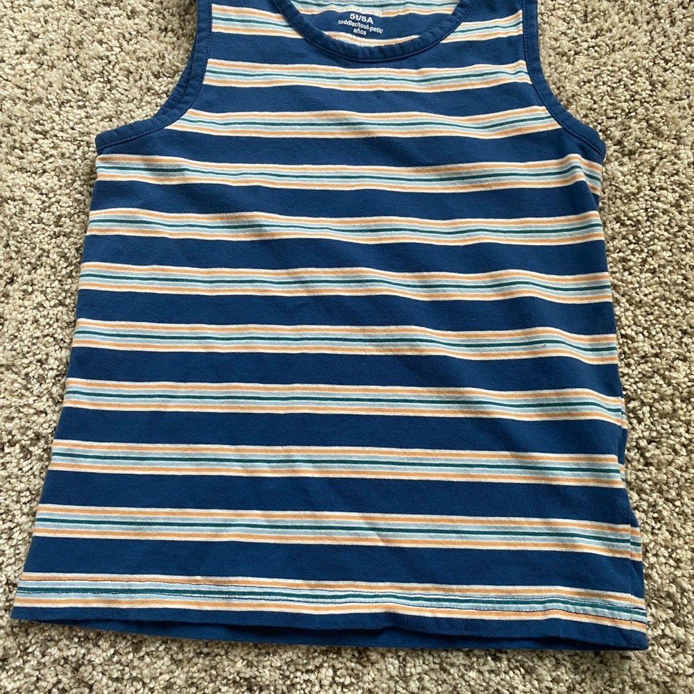 Carter's Navy and Tan Striped Tank Top